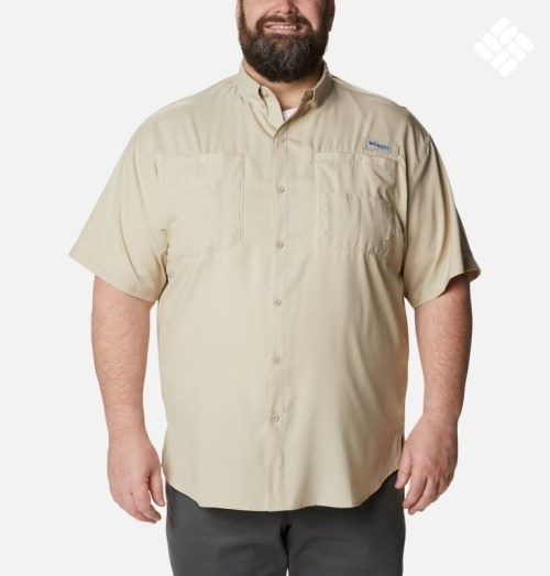 Men's Columbia PFG Tamiami II Short Sleeve Shirts Khaki | Plus Size CA-SAL86